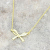 Gold Plated Sterling Silver Cubic Zirconia Bow Necklace