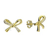 Gold Plated Sterling Silver Bow Stud Earrings