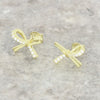 Gold Plated Sterling Silver Bow Stud Earrings