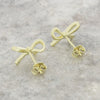 Gold Plated Sterling Silver Bow Stud Earrings
