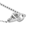 Sterling Silver Interlinked Duo Open Hearts Necklace