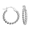 Sterling Silver Twist Hoop Earrings (16mm)