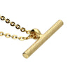 Sterling Silver Gold Plated Textured T-Bar Necklace