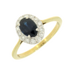 9ct Yellow Gold Sapphire & Diamond 0.30cts Cluster Ring | H&H
