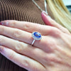 14ct White Gold 1.87cts Tanzanite and 0.35cts Diamond Cluster Ring