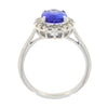 14ct White Gold 1.87cts Tanzanite and 0.35cts Diamond Cluster Ring