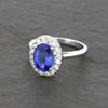 14ct White Gold 1.87cts Tanzanite and 0.35cts Diamond Cluster Ring