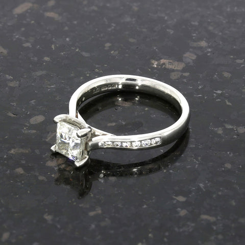Platinum 1.05cts Solitaire Ring Princess Cut Centre Diamond | H&H