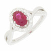 18ct White Gold Ruby and 0.24cts Diamond Cluster Ring