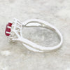 18ct White Gold Ruby and 0.24cts Diamond Cluster Ring