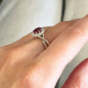 18ct White Gold Ruby and 0.24cts Diamond Cluster Ring