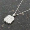 9ct White Gold 0.90cts Diamond Set Pendant and Chain Necklace