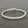 Ladies Sterling Silver White Cubic Zirconia Bracelet HHSIL1