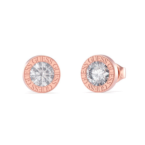 Guess Colour My Day Rose Tone Crystal Stud Earrings UBE02244RG