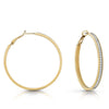 Guess Crystal Set Large Hoop Earrings JUBE02247JWYGT - Gold Tone