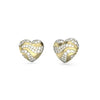 Guess Heart Waves Crystal Stud Earrings JUBE04504JWRGT - Gold Tone
