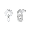 Guess Blooming Summer Interlink Crystal Set Disc Earrings UBE05221RH