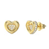 Guess Jewellery L.O.V.E Heart Stud Earrings UBE05466YG