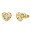 Guess Jewellery L.O.V.E Heart Stud Earrings UBE05466YG