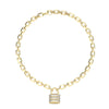 Guess Crystal Set Padlock Necklace Guess My Secret UBN05415YG - Gold Tone