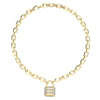 Guess Crystal Set Padlock Necklace Guess My Secret UBN05415YG - Gold Tone