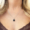 Whitby Jet Sterling Silver Hexagonal Pendant and Chain DBJ529 | H&H