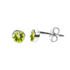 Peridot Sterling Silver Round Stud Earrings