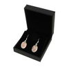 Rose Quartz Sterling Silver Oval Drop Earrings