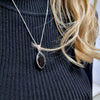 Smokey Quartz Sterling Silver Marquise Pendant & Chain