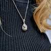 Dalmatian Jasper Sterling Silver Teardrop Pendant & Chain