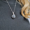Snowflake Obsidian Sterling Silver Teardrop Pendant & ChainSnowflake Obsidian Sterling Silver Teardrop Pendant & Chain
