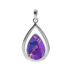 Purple Mohave Turquoise Sterling Silver Teardrop Pendant & Chain