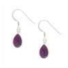 Purple Mohave Turquoise Sterling Silver Teardrop Drop Earrings