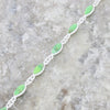 Green Mohave Turquoise Sterling Silver Marquise Link Bracelet