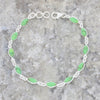Green Mohave Turquoise Sterling Silver Marquise Link Bracelet