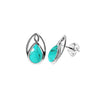 Turquoise Sterling Silver Celtic Teardrop Stud Earrings