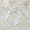 Rainbow Moonstone Sterling Silver Marquise Drop Earrings
