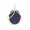 Blue Goldstone Sterling Silver Oval Pendant & Chain