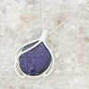 Blue Goldstone Sterling Silver Oval Pendant & Chain