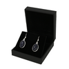 Blue Goldstone Sterling Silver Oval Drop Earrings