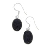 Blue Goldstone Sterling Silver Oval Drop Earrings