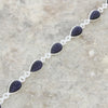 Blue Goldstone Sterling Silver Teardrop Bracelet