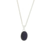 Blue Goldstone Sterling Silver Oval Pendant & Chain