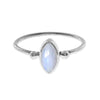 Rainbow Moonstone Marquise Sterling Silver Ring