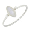 Rainbow Moonstone Marquise Sterling Silver Ring