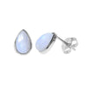 Rainbow Moonstone Sterling Silver Teardrop Stud Earrings