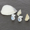 Rainbow Moonstone Sterling Silver Teardrop Stud Earrings