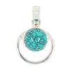 Turquoise Sterling Silver Round Pendant & Chain