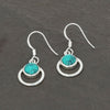 Turquoise Sterling Silver Round Drop Earrings