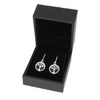 Blue Goldstone Round Tree of Life Drop Earrings